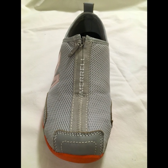 Merrell Womens US 9.5 / 10 UK 7.5 Tamba Breeze Grey Orange Mesh Zip Sneaker Shoe - Picture 5 of 8
